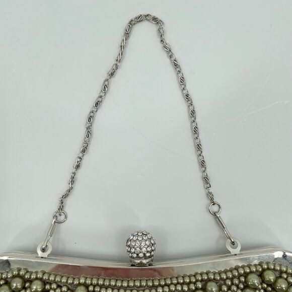 Vintage Inspired Beaded Clutch Purse With Rhinestone Clasp, Elegant, *READ* Prom - Picture 6 of 15